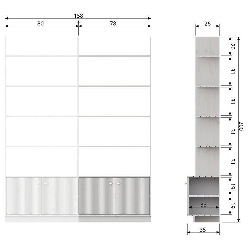Madu Cloud Grey Pine Wood Expansion For Bookcase (Discontinued Collection)