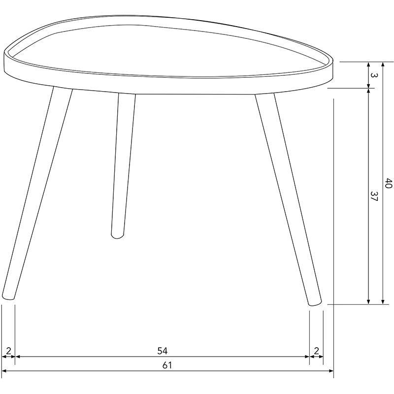 Mae Sepia Organic Pine Wood Side Table